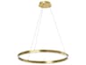 Circulo 1-Light Aged Brass Round Pendant