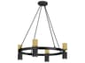 Cerelia 8-Light Matte Black Aged Brass Geometric Chandelier