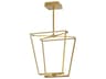 Curant 1-Light Aged Brass White Geometric Chandelier