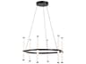 Corvette 6-Light Matte Black Cylinder Linear Chandelier