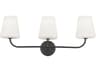 Eleanor 3-Light Matte Black Vanity Light