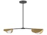 Emma 2-Light Matte Black Aged Brass Linear Island Pendant