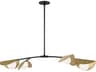 Emma 4-Light Matte Black Aged Brass Linear Island Pendant