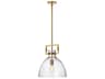 Liberty Pendant Light in Aged Brass with Clear Glass