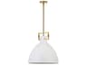 Liberty 1-Light Matte White Aged Brass Dome Pendant