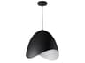 Myra 1-Light Black White Dome Pendant