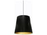 Oversized Drum 1-Light Polished Chrome Black Gold Pendant