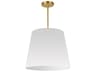 Oversized Drum 1-Light Aged Brass White Pendant
