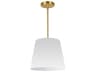 Oversized Drum 1-Light Aged Brass White Pendant