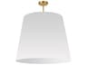 Oversized Drum 1-Light Aged Brass White Pendant