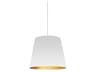 Oversized Drum 1-Light Gold White Pendant
