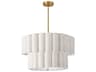 Pacifica 4-Light Flax Aged Brass Drum Tiered Pendant