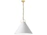Princeton 1-Light Aged Brass White Pendant