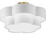 Phlox 3-Light Aged Brass White Drum Flush Mount