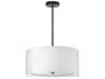 Porscha 4-Light Matte Black White Drum Pendant