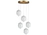 Peri 5-Light Aged Brass Pendant