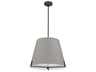 Preston 4-Light Grey Matte Black Drum Pendant