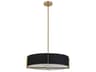Preston 4-Light Black Aged Brass Round Pendant
