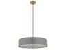 Preston 4-Light Grey Aged Brass Round Pendant