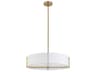 Preston 4-Light Aged Brass White Round Pendant