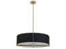 Preston 4-Light Black Aged Brass Round Pendant