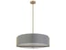 Preston 4-Light Grey Aged Brass Round Pendant