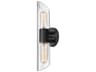 Samantha 2-Light Wall Sconce in Matte Black with Fluted Glass