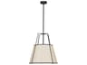 Trapezoid 1-Light Black Off White Drum Pendant