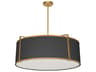Trapezoid 4-Light Gold Black Drum Pendant