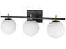 Vivaldi 3-Light Matte Black Aged Brass Vanity Light