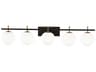 Vivaldi 5-Light Matte Black Aged Brass Vanity Light