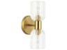Vienna Wall Sconce Aged Brass Ribbed Glass