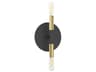 Wand 2-Light Matte Black Aged Brass Wall Sconce
