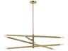 Wand 8-Light Aged Brass Linear Chandelier