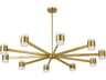Wilson 20-Light Aged Brass Cylinder Geometric Chandelier