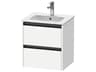 Ketho.2 item 20" Two Drawer White Matt  Wall-Mounted Vanity Unit