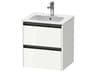 Ketho.2 item 20" Two Drawer White High Gloss Wall-Mounted Vanity Unit