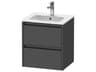 Ketho.2 item 20" Two Drawer Graphite Matt Wall-Mounted Vanity Unit