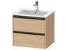 Ketho.2 item 24" Two Drawer Natural Oak Matt Wall-Mounted Vanity Unit