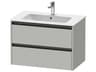 Ketho.2 item 32" Two Drawer Concrete Gray Matt Wall-Mounted Vanity Unit