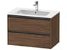 Ketho.2 item 32" Two Drawer Walnut (Dark) Matt Wall-Mounted Vanity Unit