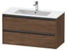 Ketho.2 item 40" Two Drawer Walnut (Dark) Matt Wall-Mounted Vanity Unit