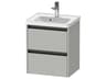 Ketho.2 item 19" Two Drawer Concrete Gray Matt Wall-Mounted Vanity Unit
