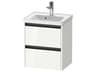 Ketho.2 item 19" Two Drawer White High Gloss Wall-Mounted Vanity Unit