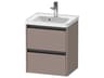 Ketho.2 item 19" Two Frawer Bassalt Matt Wall-Mounted Vanity Unit