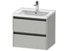 Ketho.2 item 25" Two Drawer Concrete Gray Matt Wall-Mounted Vanity Unit