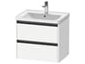 Ketho.2 item 25" Two Drawer White Matt  Wall-Mounted Vanity Unit