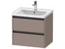 Ketho.2 item 25" Two Frawer Bassalt Matt Wall-Mounted Vanity Unit