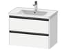 Ketho.2 item 31" Two Drawer White Matt  Wall-Mounted Vanity Unit