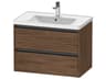 Ketho.2 item 31" Two Drawer Walnut (Dark) Matt Wall-Mounted Vanity Unit